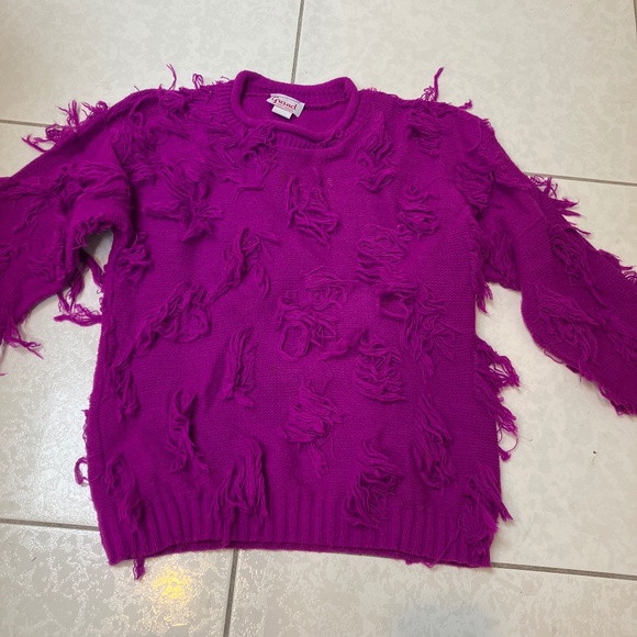 Fun girls purple sweater. - Picture 1 of 5